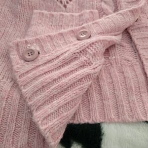 Elegant Pink Button-Up Cardigan